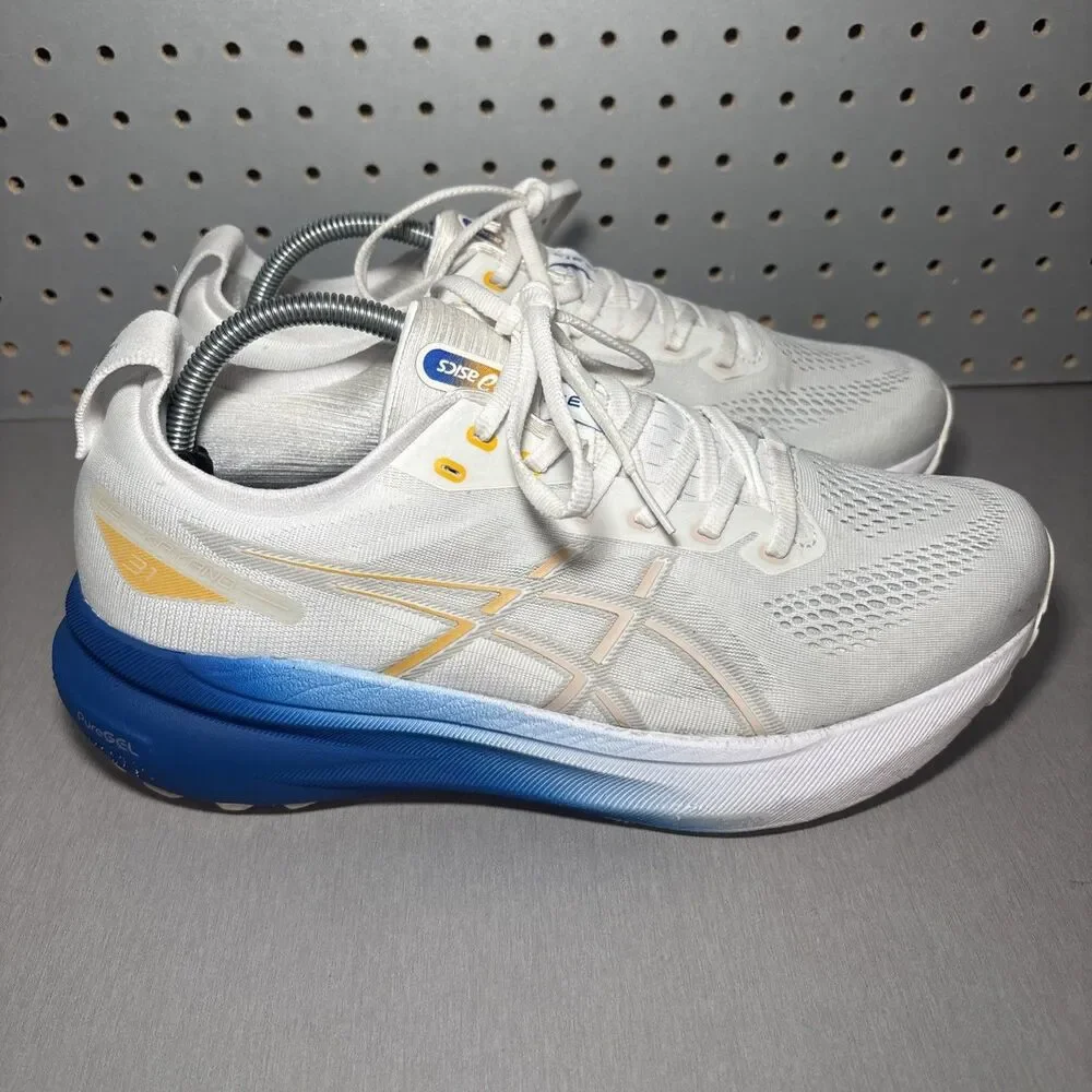 ASICS Gel-Kayano 31 Shoes Mens Size 10 White Blue Running Athletic Sneakers